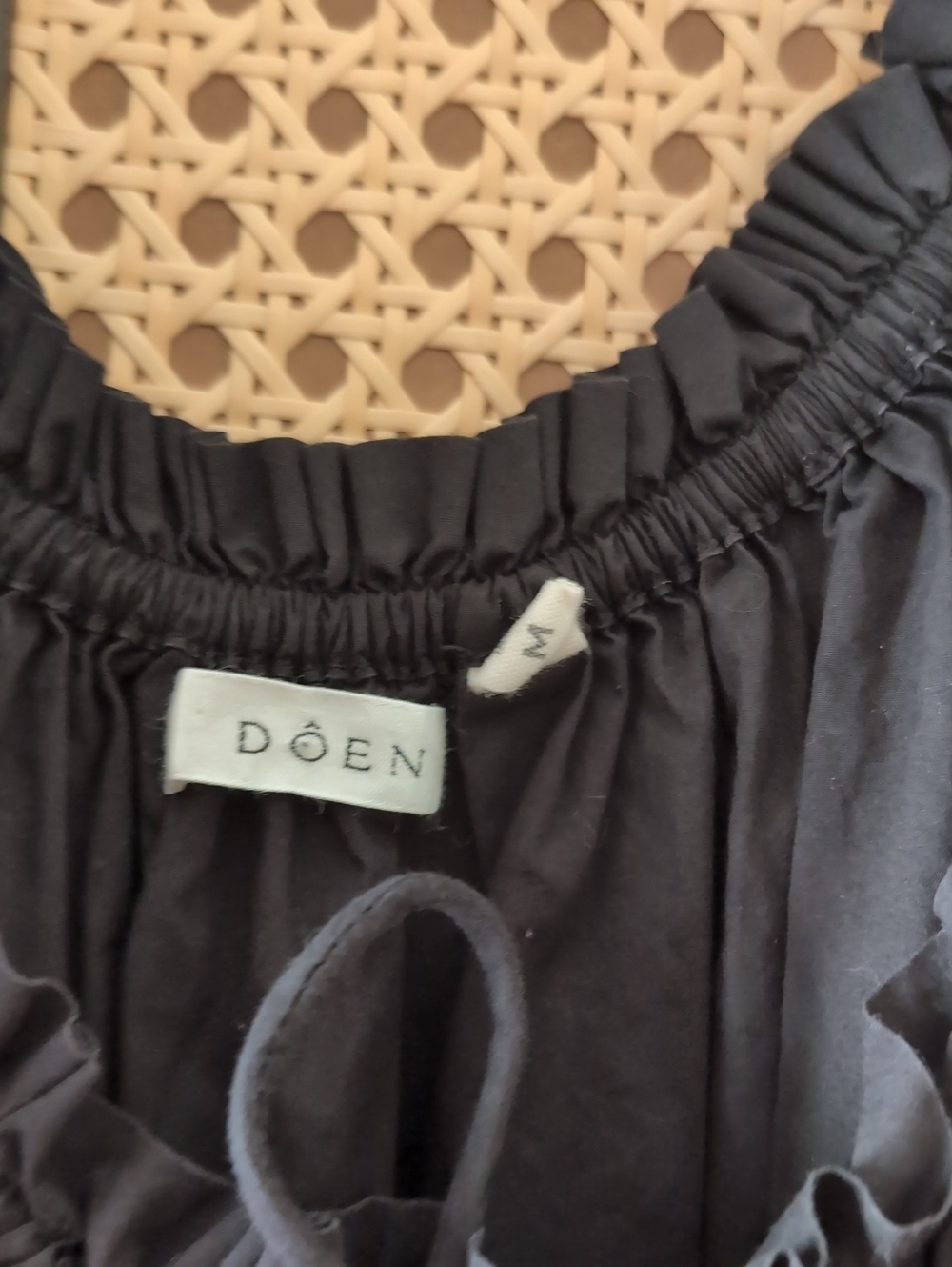 Doen Black Ischia smocked poplin dress Size M - Picture 5 of 9